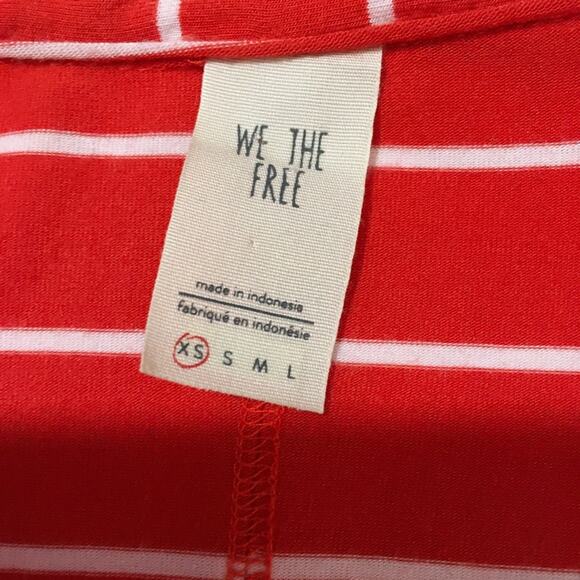 Free People We the Free Can't Fool Me Striped Tee - Red - XS - Picture 8 of 10